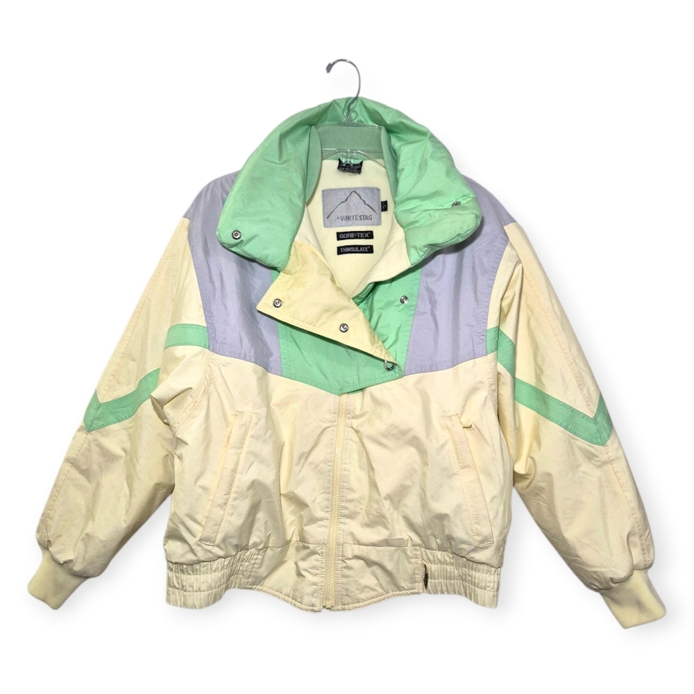 WHITE STAG Vintage Ski Jacket Yellow Purple Green Size Medium
